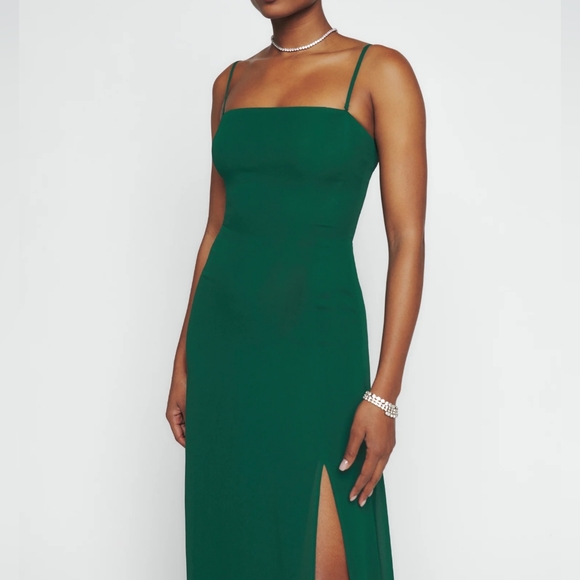 Reformation | Ingrid Dress | Emerald Green - Picture 2 of 8